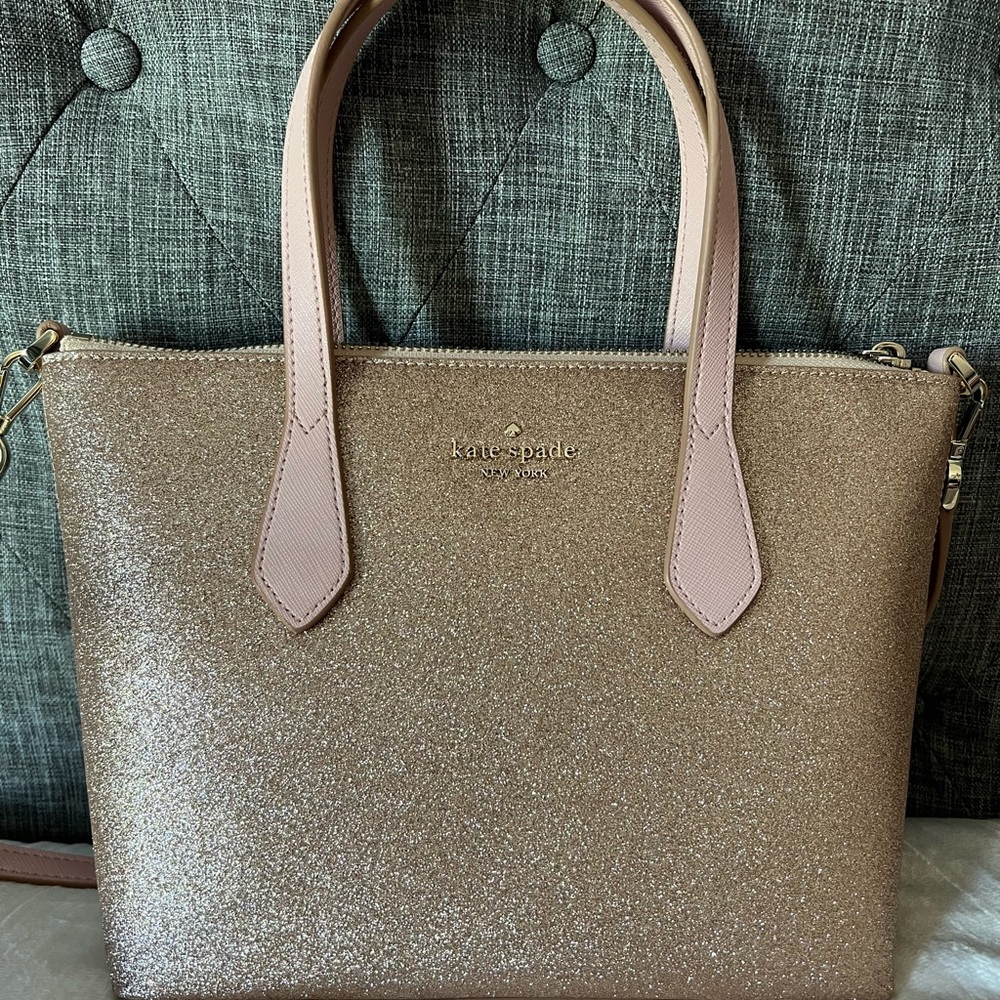 Kate Spade Gold and Pink Satchel with Structured Design. New without tags.
